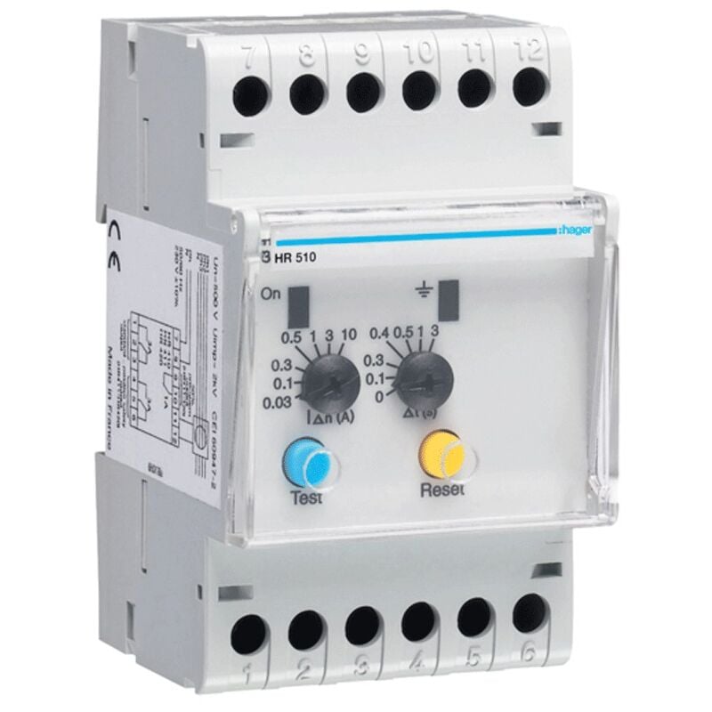 relais différentiel Hager 0.03-10A timing réglable HR510