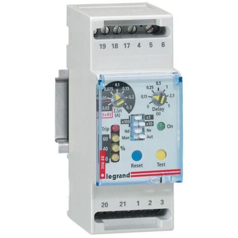 Relais différentiel pour DPX et DPX³ enclipsable sur rail - 2 modules - LEGRAND
