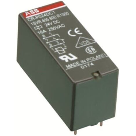 Relais d'interface ABB CR-P, 24V c.c., 2CO (1RT), montage Rail DIN ( Prix pour 1 )