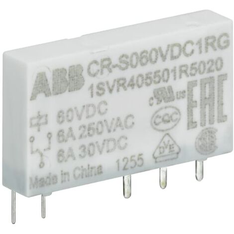 Relais d'interface ABB CR-S, 24V c.c., 1 RT, montage Rail DIN ( Prix pour 1 )