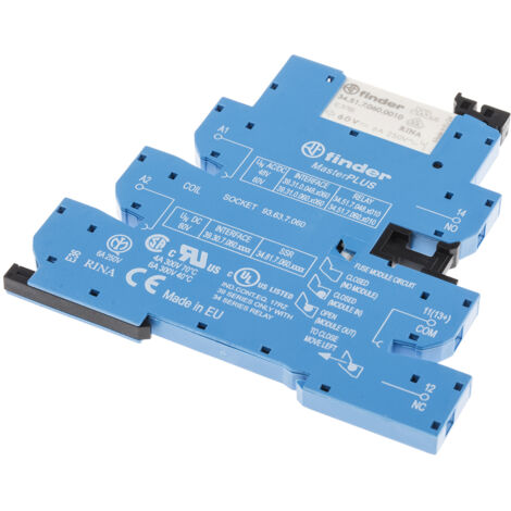 Relais d'interface Finder , 39 Series, 60V c.a. / V c.c., 1 RT, montage Rail DIN ( Prix pour 1 )