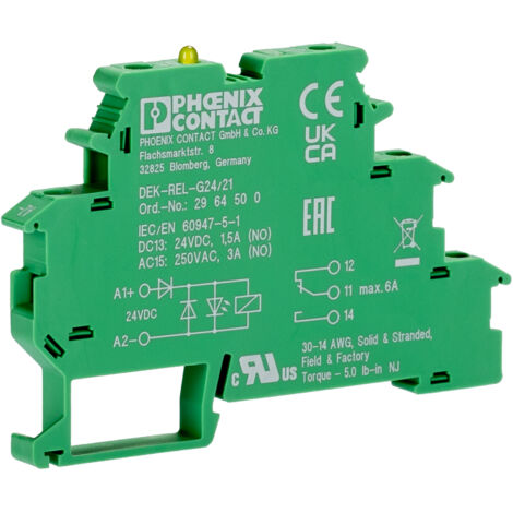 Relais d'interface Phoenix Contact DEK-REL, 24V c.c., 1 RT, montage Rail DIN ( Prix pour 1 )
