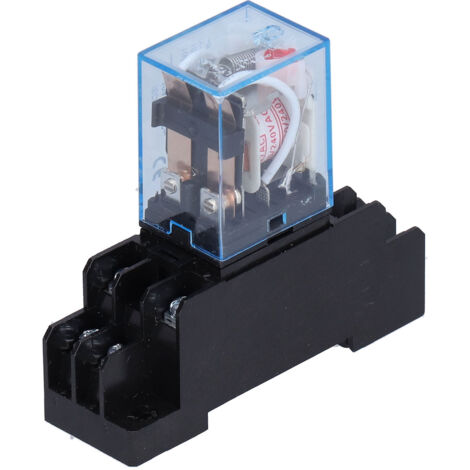 Relais électromagnétique 8 broches 10A 220V LY2NJ avec socle et voyant pour contrôle moteur industriel
