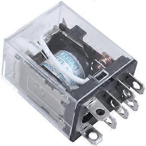 Relais électromagnétique JQX-13F LY2 AC 24V à bobine, 8 broches, DPDT, LED rouge