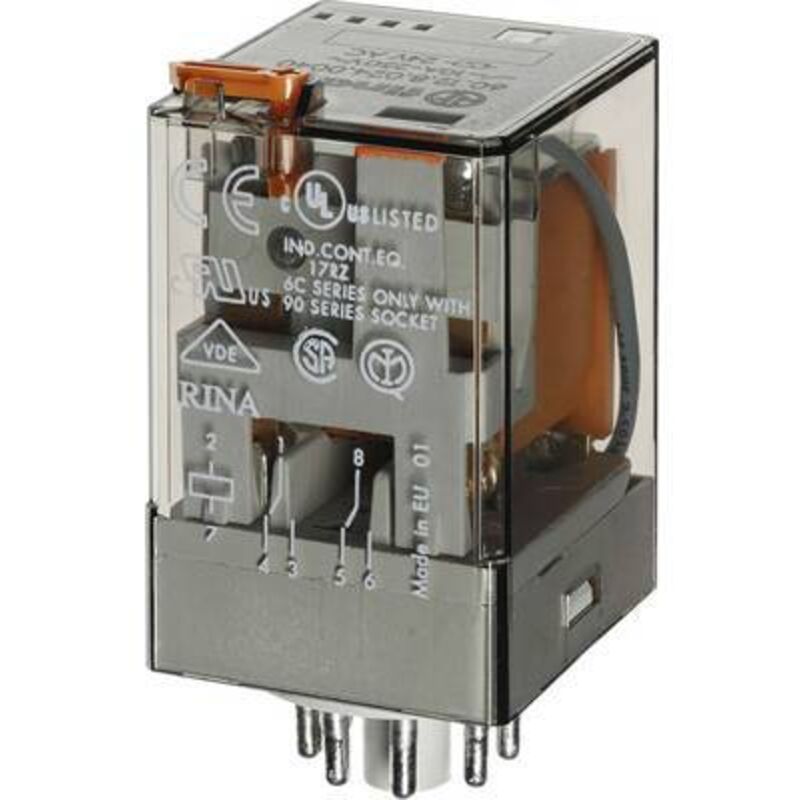 Finder 60.12.8.012.0040 Relais enfichable 12 V/AC 10 A 2 inverseurs (RT) 1 pc(s) Y527573