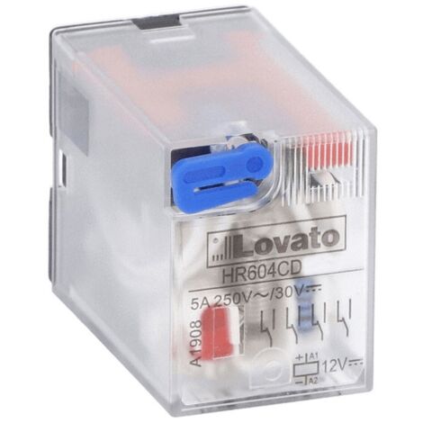 Relais industriel Lovato 5A 4 interrupteurs 24VDC + LED HR604CD024
