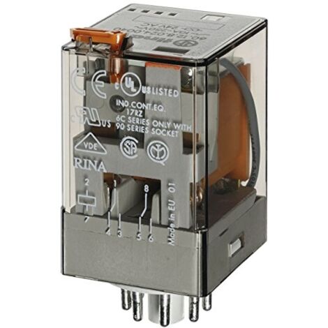 Relais industriel undécal 3RT 10A 24V AC bouton test et indicateur mécanique FINDER 601380240040PAS