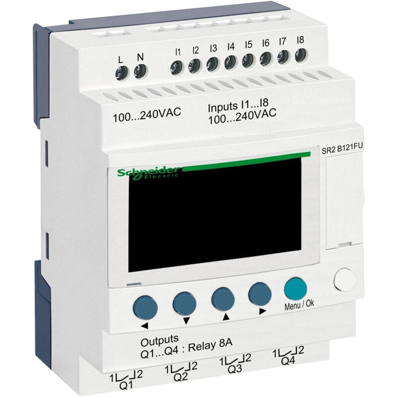 Sr2b121fu Schneider - Automate Zelio Logic - Relais Intelligent 12e/s 100 à 240vca - Horloge + Afficheur