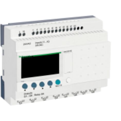 relais intelligent compact Zelio Logic - 20 E S - 24 V CA - horloge - affichage - SR2B201B