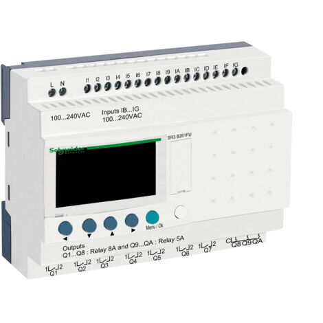 Relais intelligent modulaire Zelio Logic - 26 ES - 100..240VCA horloge affichage - SR3B261FU