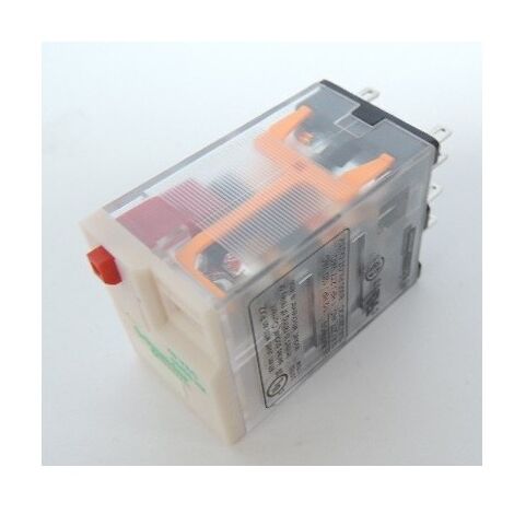 Relais miniature 12A bobine 48V AC contact 2OF Faston embrochable avec bouton test sans DELZelio RXG SCHNEIDER RXM2AB1E7