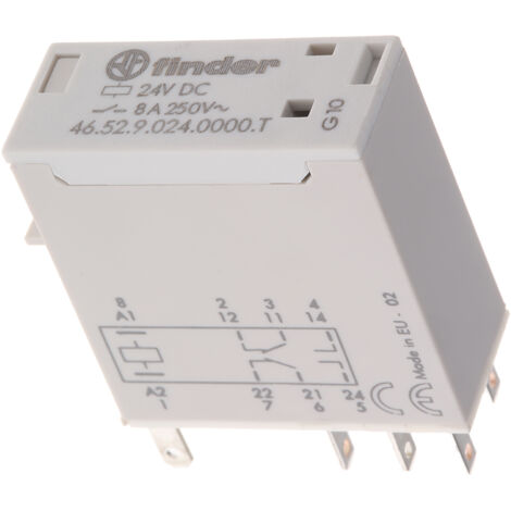 Relais miniature 2RT 8A 24V DC pour application ferroviaire FINDER 465290240000T