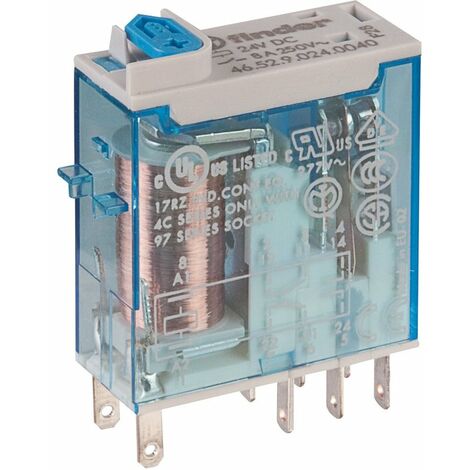Relais miniatures industriels cosses Faston 2RT 8A - Série 46 Finder