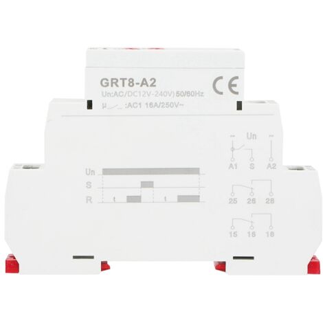Relais Minuterie Automatique GRT8-A2 pour Commande Industrielle (12-240V AC/DC)