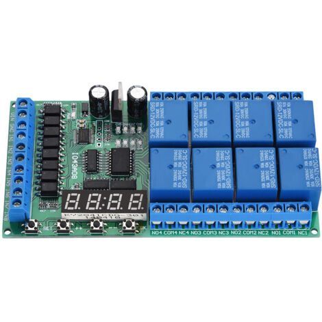 Relais Minuterie Numérique 8CH 12V DC avec Module à LED et Fonctions Multiples