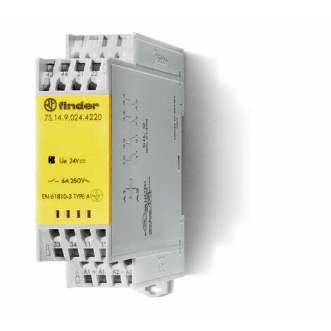 Relais mod contacts guidés 2NO + 2NC 6A 12V DC AgSnO2 SIL2 420387 FINDER 7S1490124220