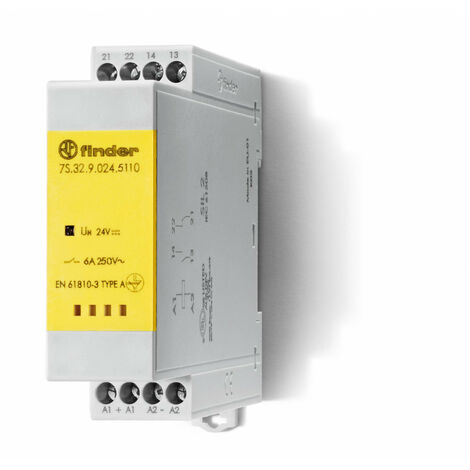 Relais modul contacts guidés 1NO+1NC 6A 110 à 125VAC AgNi+Au SIL2 à cage 420349 FINDER 7S3281205110
