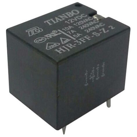 Relais pour circuits imprimés 24VDC 15A – 1 inverseur (RT) – Temps de réponse 10 ms – Durée de vie 10M cycles – Tianbo Electronics - DC 15 A