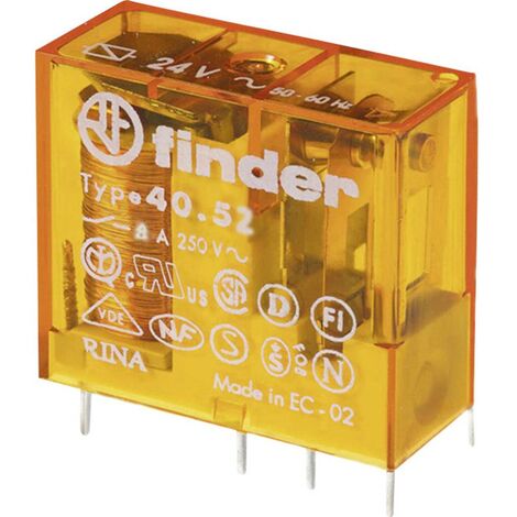 Relais pour circuits imprimés Finder 40.52.8.024.0000 40.52.8.024.0000 24 V/AC 8 A 2 inverseurs (RT) 1 pc(s)