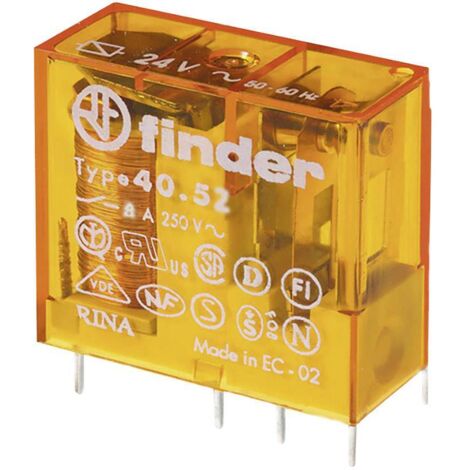 Relais pour circuits imprimés Finder 40.52.8.110.0000 110 V/AC 8 A 2 inverseurs (RT) 1 pc(s) Q083682