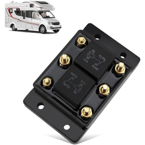 Relais pour moteur de bâche ou de treuil, chasse-neige, élévation – Module de relais arrière avant six bornes 12 V DC 80 A All Truck Products CH24452 5541100