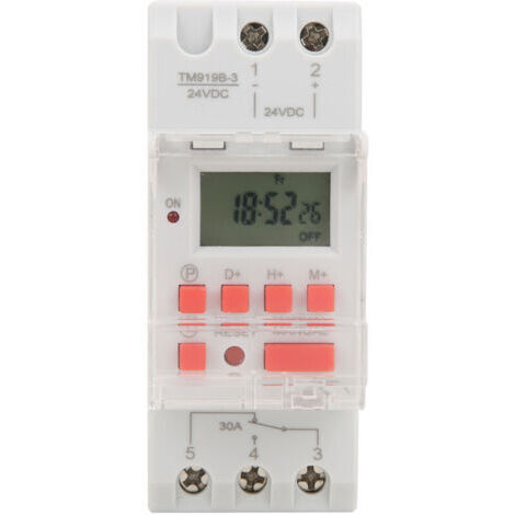 Relais programmable 24V 30A avec écran LCD - Minuterie hebdomadaire 12/24h