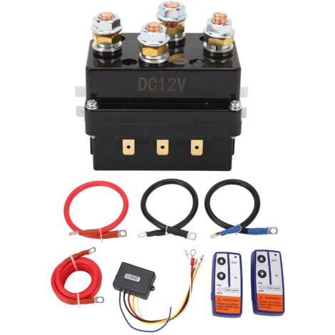 Relais Solénoïde Treuil 12V 250A avec Télécommande Sans Fil pour Camion Quad UTV