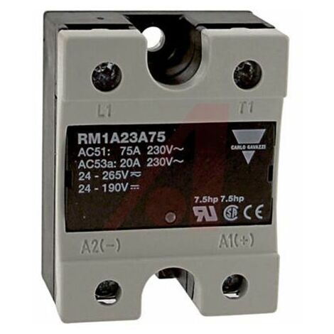 Relais statique, Carlo Gavazzi, 75 A, Montage panneau, 48 V c.c., 280 V c.a., 265 V c.a. ( Prix pour 1 )