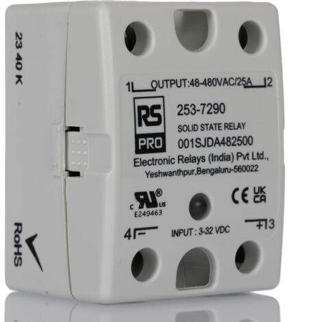 Relais statique RS PRO, 25 A, Montage sur panneau, Montage en surface, 32 V c.c., 480 V rms ( Prix pour 1 )