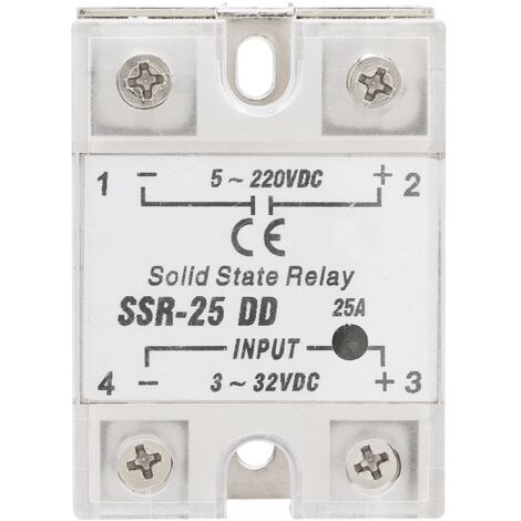Relais statique SSR-25 DD 25A, 220VDC pour contrôle industriel et automatisation