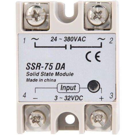 Relais statique SSR-75DA 75A, 3-32VDC vers 24-380VAC, DC AC