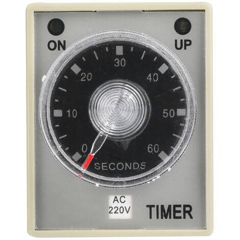 Relais Temporisateur Électronique 8 Broches, Temporisation 60S, Montage Rail DIN 35mm, AC220V