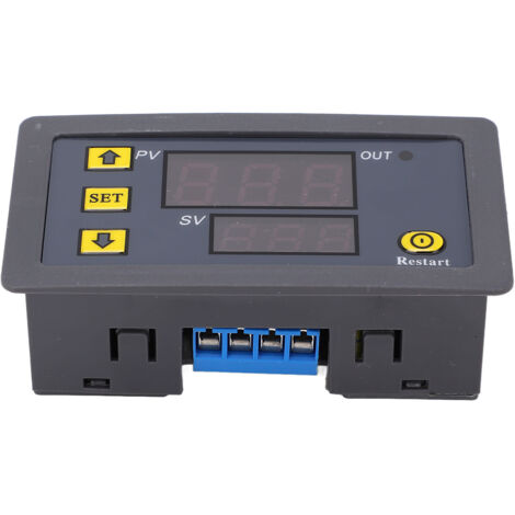 Relais Temporisateur Numérique avec Grand Écran LCD, Module de Temporisation à Paramètres Indépendants, Contact NO, 110V-220V AC 1500W