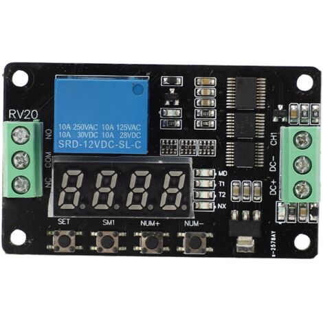 Relais Temporisé 1 Canal DC 12V avec 18 Fonctions Programmables - Minuteur et Contrôleur Module