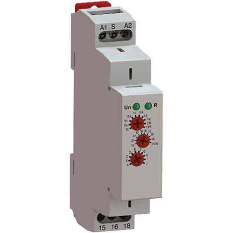 Relais temporisé 10 prog. rail DIN 1M 12V AC/DC à 230V AC/DC 0,1 sec. à 10 jours