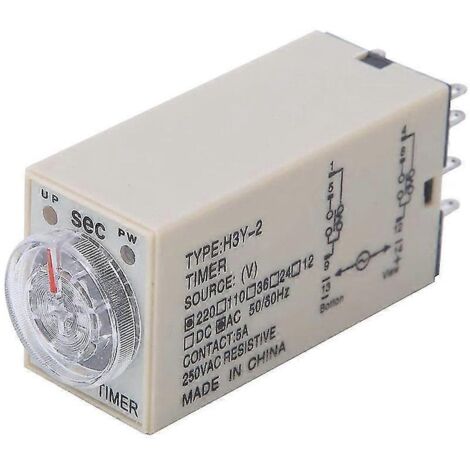 Relais temporisé 10 s H3y-2 AC 220 V, 8 broches, avec bouton de réglage, pour applications domestiques.