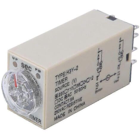 Relais temporisé 10 s H3y-2 AC 220 V, 8 broches, avec bouton de réglage, pour applications domestiques.