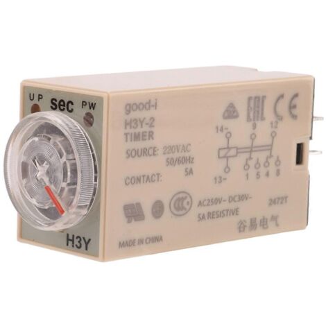 Relais temporisé 10S H3Y-2 AC 220V pour systèmes électriques domestiques--