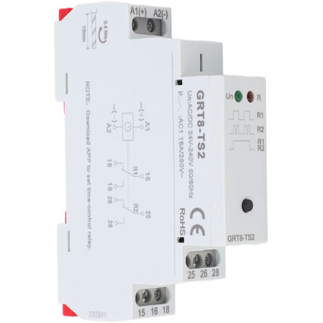 Relais temporisé étanche avec voyant LED, boîtier ABS auto-extinguible pour circuits AC/DC 24V-240V