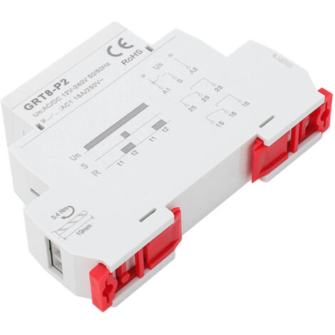 Relais temporisé miniature pour rail DIN - Boîtier ABS ignifuge - 12V à 240V AC/DC - Commande par impulsion