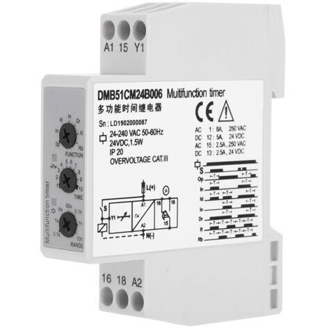 Relais temporisé multitension 24 V CC et 24-240 V CA avec 7 options de fonction