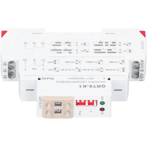 Relais Temporisé Numérique GRT8-K1 4 Modes de Délai, Compatible AC/DC 12V-240V 50/60Hz pour Composants Électroniques