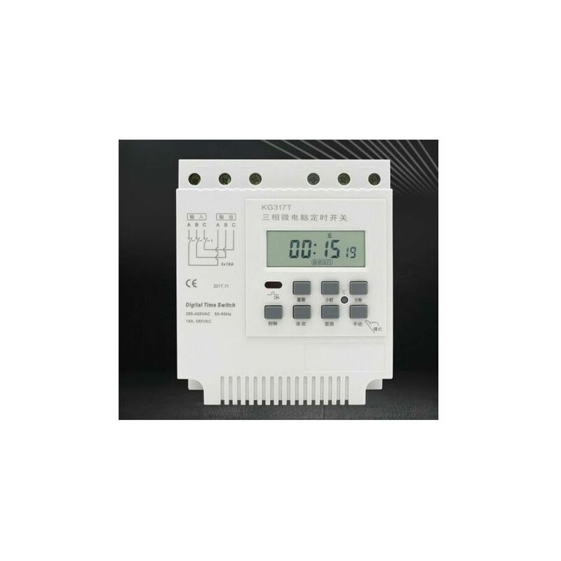 Relais Temporisé Programmable Relais Hebdomadaire Commutateur De Minuterie De Puissance Interrupteur De Minuterie Triphasé Horloge Numérique