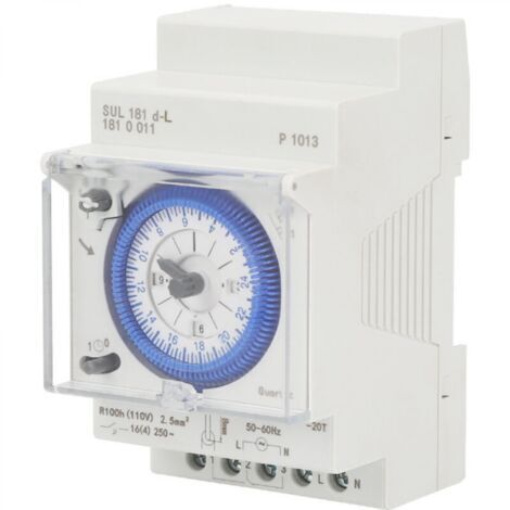 Relais temporisé SUL181d Time Relay 220V 24-Hour Industrial Time Control Switch Track Installation Minuterie mécanique