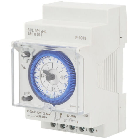 Relais temporisé SUL181d Time Relay 220V 24-Hour Industrial Time Control Switch Track Installation Minuterie mécanique