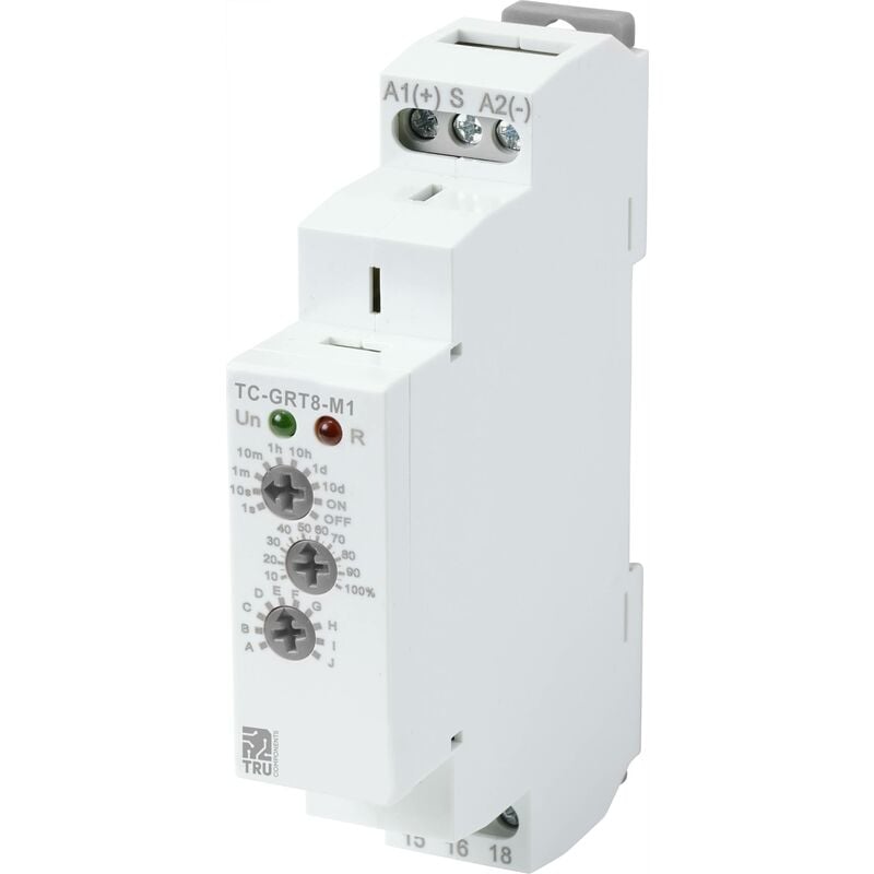 Relais temporisé Tru Components TC-9963308 multifonction 12 v/dc, 240 v/ac Plage temporelle: 1 s - 10 j 1 inverseur (rt) W076542