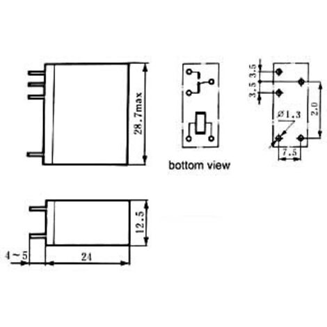 RELAIS VERTICAL 10A/30VCC-220VCA 1 X REPOS-TRAVAIL 24VCC VELLEMAN VR10V241C