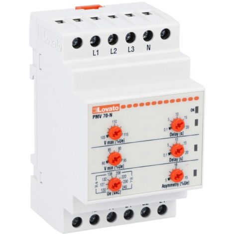 Relais voltmétrique Lovato triphasé ou sans neutre 380/440V PMV70NA440