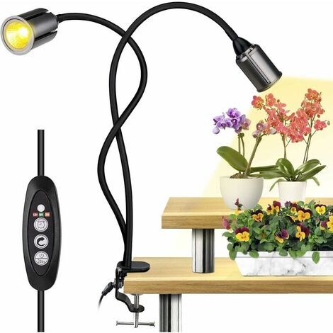Relassy Plant Light 75W, Timing Grow Light Auto ON/OFF, 4 Level Dimmable Horticultural Led Lamp with Dual Bulbs for Plants Indoor Growing