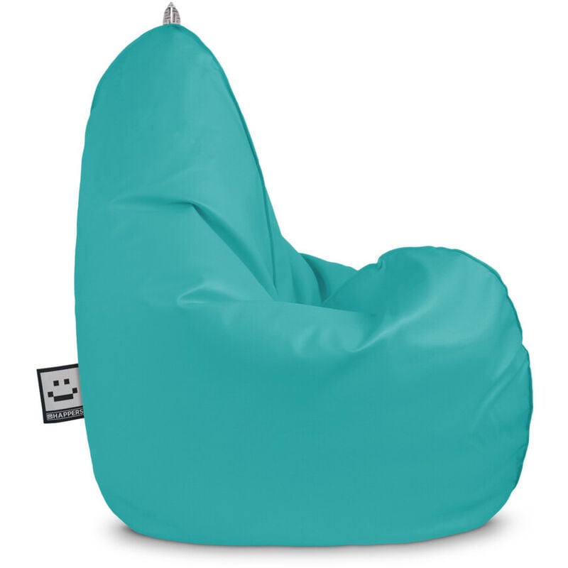 Pouf Poire Relax Similicuir Outdoor Turquoise Happers xl